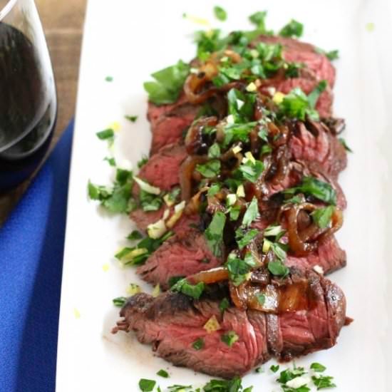 Brown Ale Marinated Hanger Steak