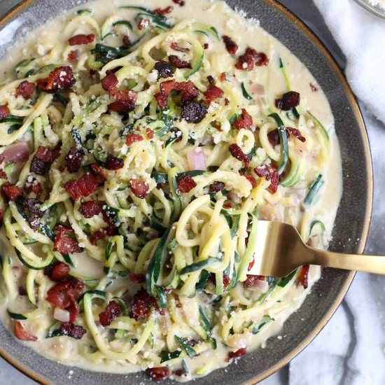 Zucchini Noodle Carbonara