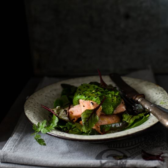 Slowly Cooked Salmon with Dill Mayo