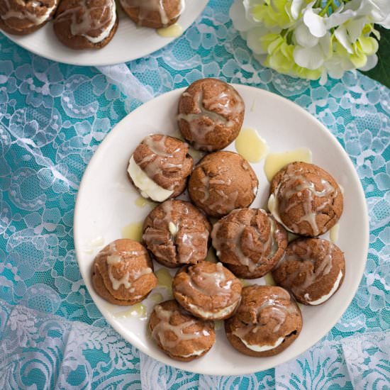 Cocoa Profiteroles with Sour Cream