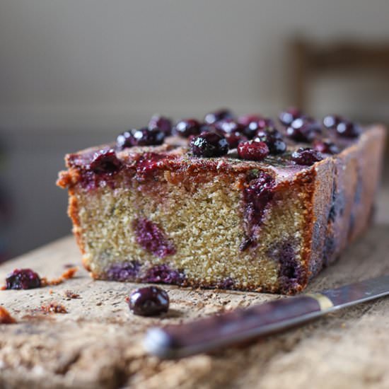 Blueberry Basil Lemon Drizzle Loaf