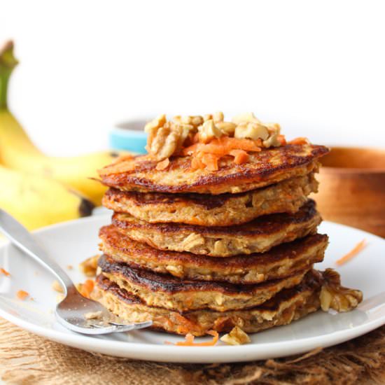 Flourless Carrot Banana Pancakes
