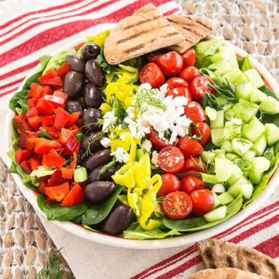 Greek Salad with Lemon Vinaigrette