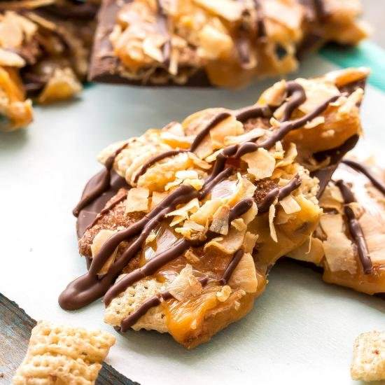Salted Caramel Chocolate Coconut Bark