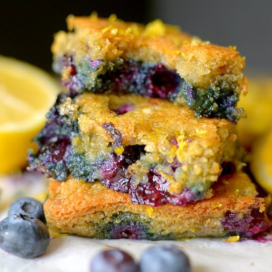 Flourless Lemon Blueberry Blondies
