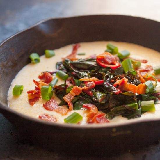 Polenta Bowls with Chard and Bacon