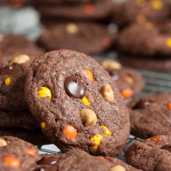 Chocolate Reese’s Pieces Cookies