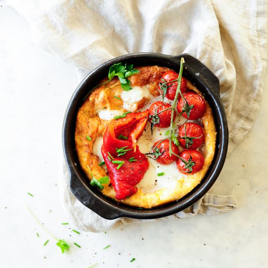 Dutch Baby with Roasted Peppers
