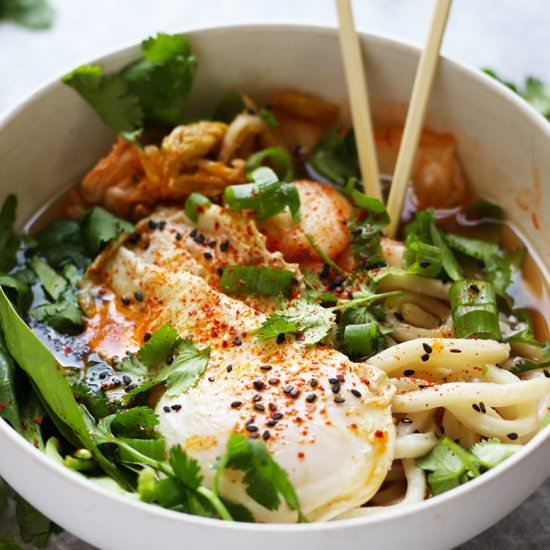 Kimchi Udon Noodle Soup