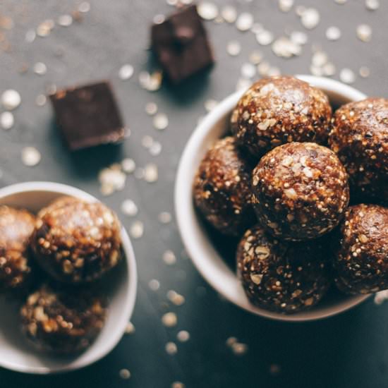Dark Chocolate, Date & PB Bites