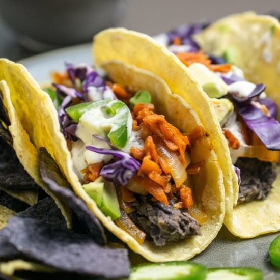 BBQ Pulled Carrot Tacos