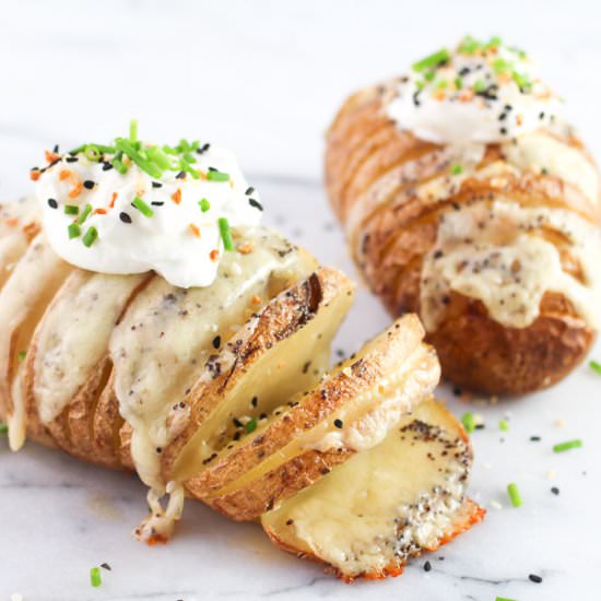 Everything Bagel Hasselback Potatoes