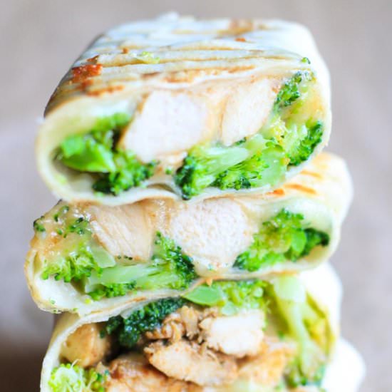 Cheesy Chicken and Broccoli Wraps