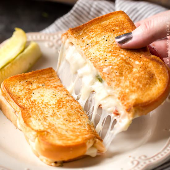 Salami and Pickle Grilled Cheese