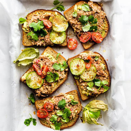 Smashed Mexican Beans Avocado Toast