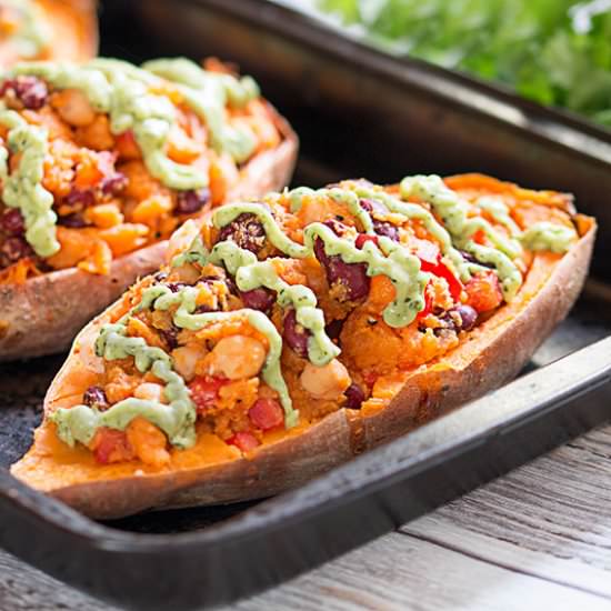Stuffed Sweet Potatoes With Avocado