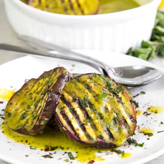 GRILLED EGGPLANTS MARINATED