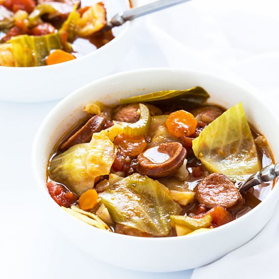smoked sausage and cabbage soup