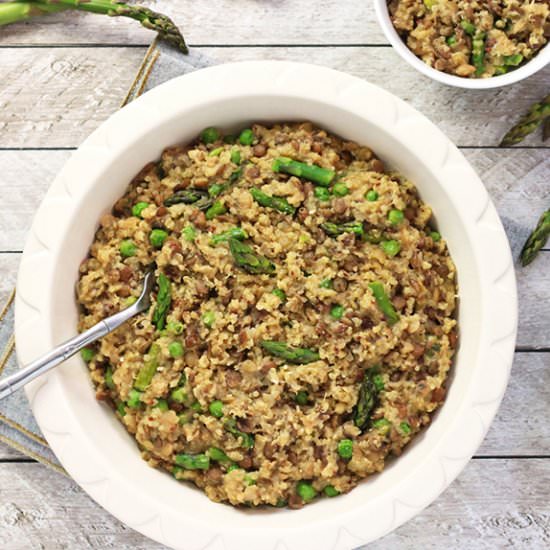 Lentil Quinoa w/ Asparagus & Peas