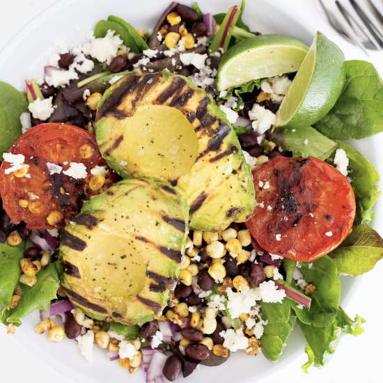 Grilled Avocado and Tomato Salad