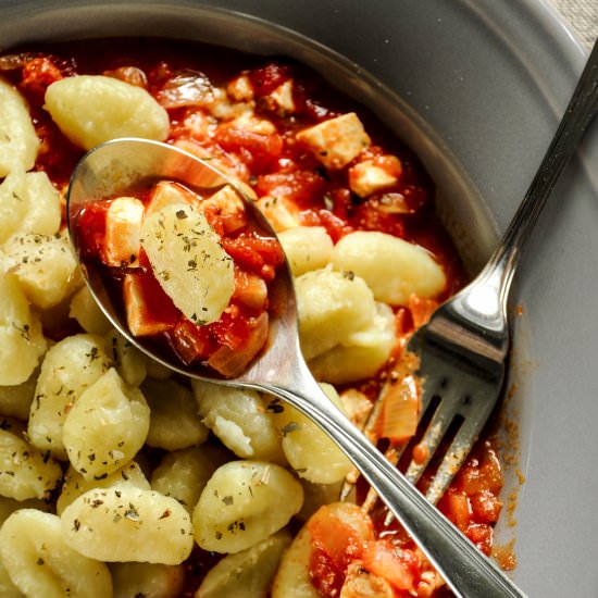 Gnocchi with Tomato Sauce and Feta