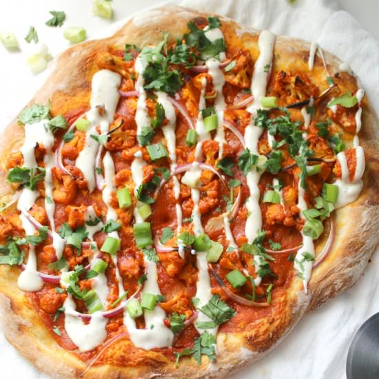 Roasted Cauliflower Buffalo Pizza