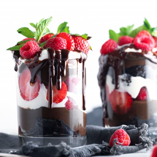 Vegan Berry Brownie Parfaits