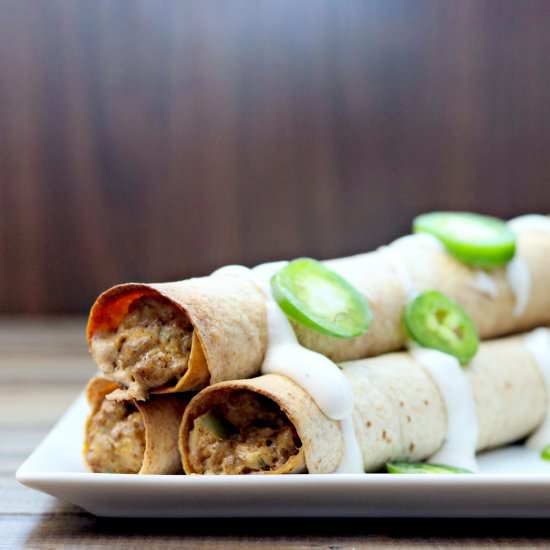 Beef Jalapeno Popper Taquitos