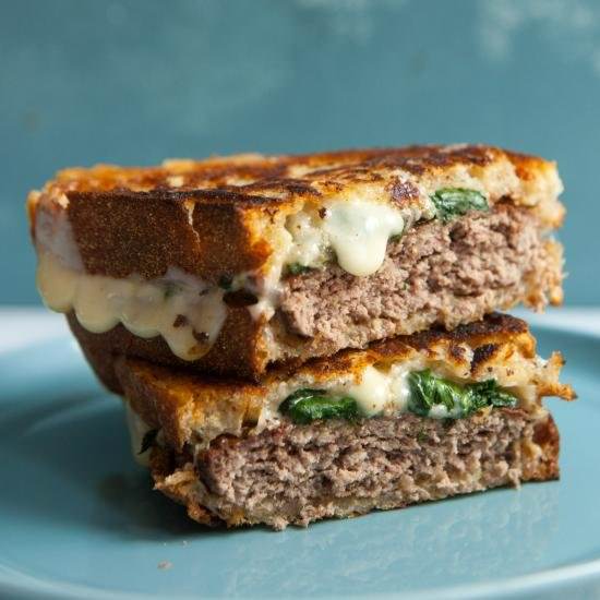 Spinach Fontina Patty Melt