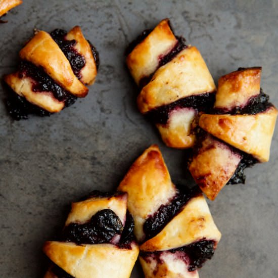 Blueberry & Rhubarb Rugelach