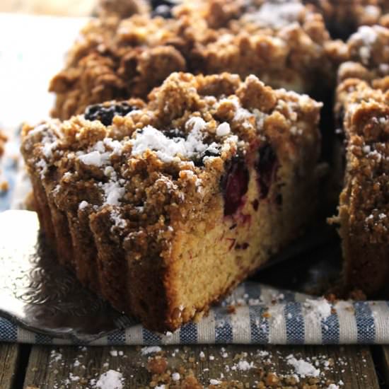 Blackberry Goat Cheese Crumble Cake
