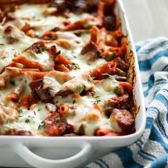 Sausage Asparagus Pasta Bake
