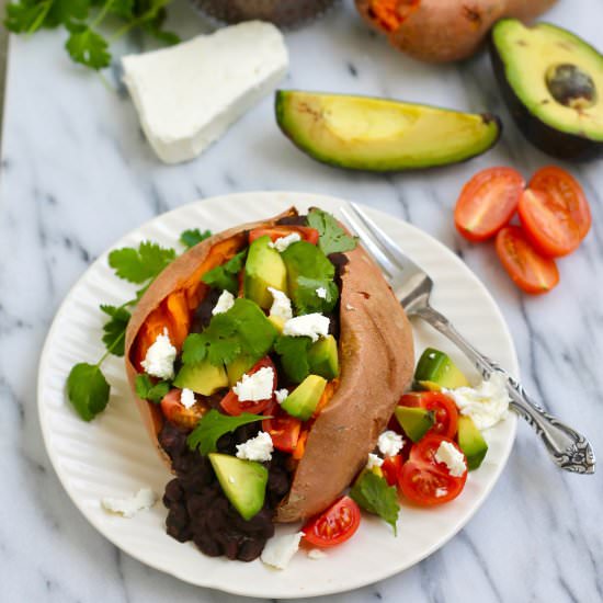 loaded sweet potatoes