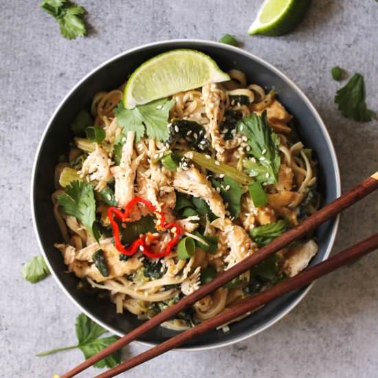 Thai Peanut Chicken Noodle Bowl