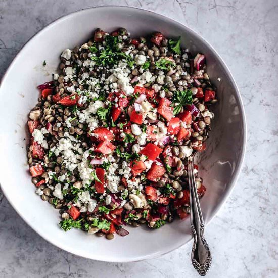Bruchetta Lentils With Feta