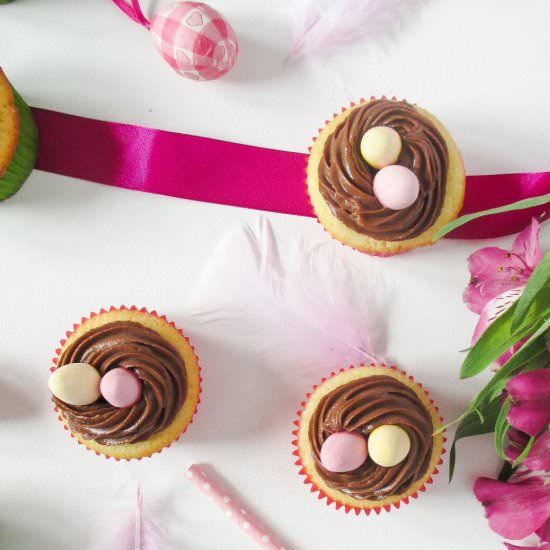 Easter nest cupcakes