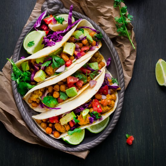Roasted Chickpeas Cauliflower Taco