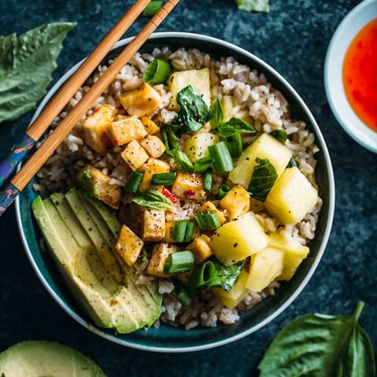 Pineapple Tofu Rice Bowl