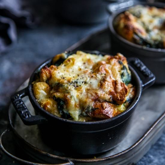 Bacon & Artichoke Bread Pudding