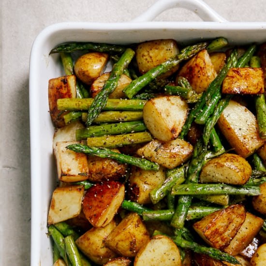 balsamic potatoes & asparagus