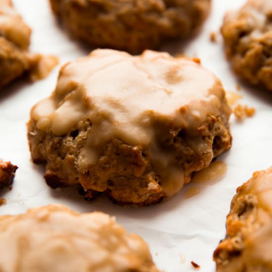 Banana Nut Scones with Maple Glaze