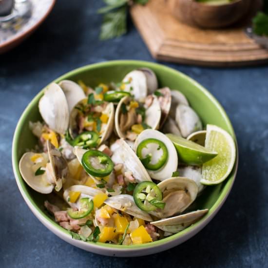 Tequila Clams w/ Pancetta & Peppers