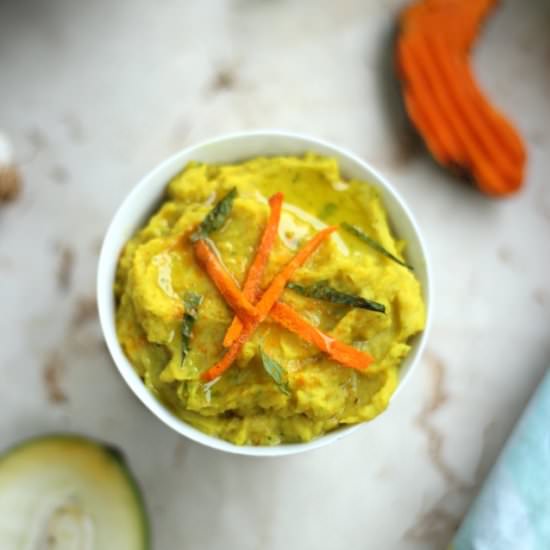 Turmeric Hummus with Green Mango