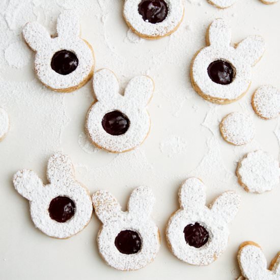 Bunny Linzer Cookies