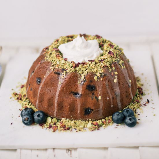 Blueberry Pistachio Bundt Cake