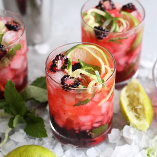 Blackberry Cucumber Gin Spritzers