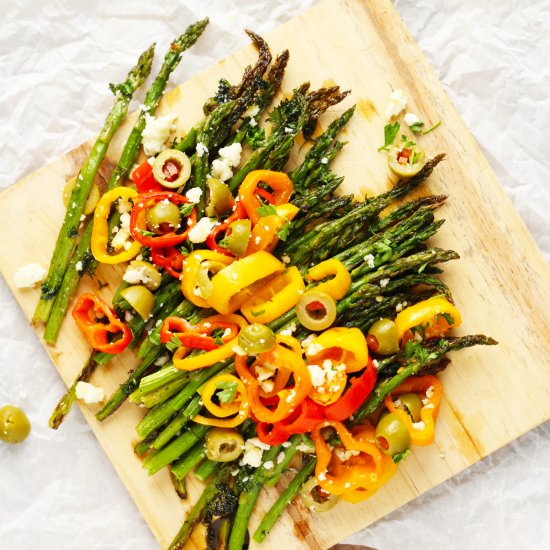 Roasted Asparagus with Peppers