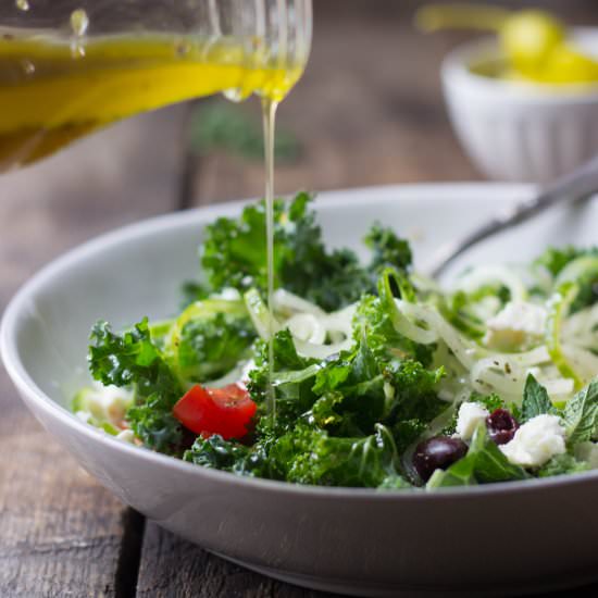 Simple Mediterranean Kale Salad