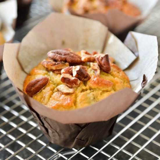 Paleo Maple Pecan Banana Muffins