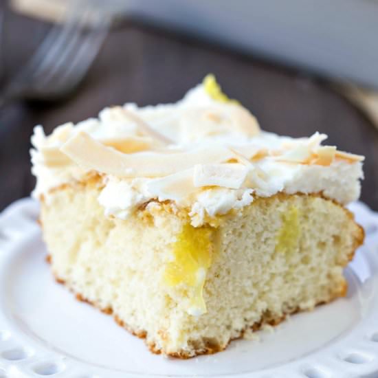Coconut Lemon Poke Cake
